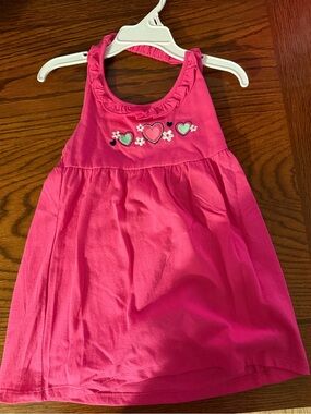jumping beans Hot Pink Tank Top with Heart Embroidery
